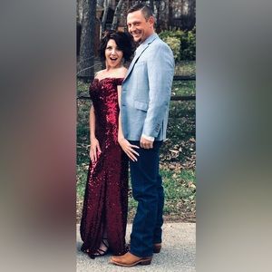 Ruby Sequins Formal Gown